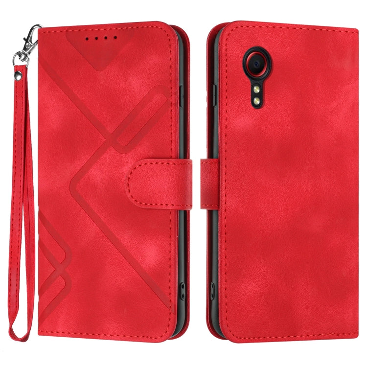 Line Pattern Skin Feel Leather Phone Case