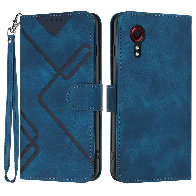 Line Pattern Skin Feel Leather Phone Case