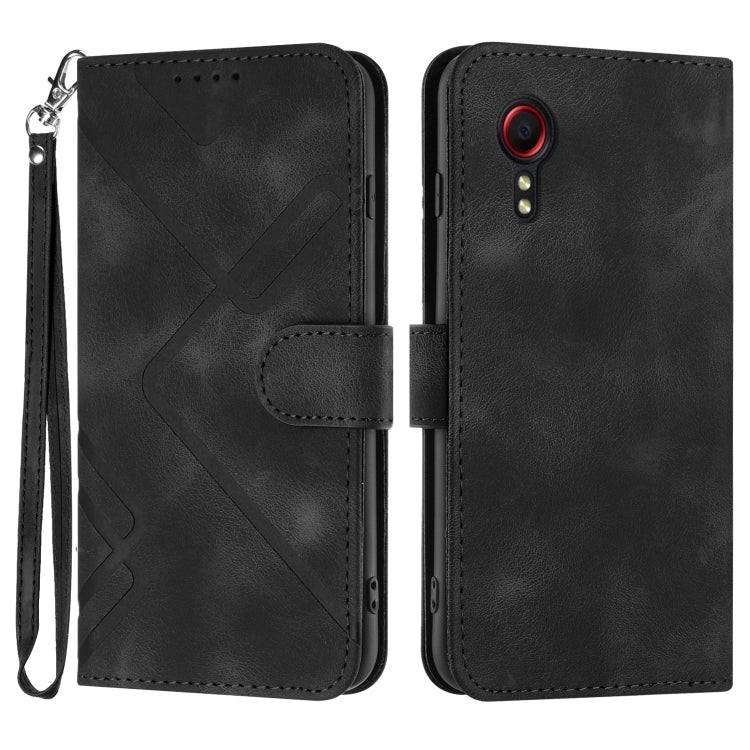 Line Pattern Skin Feel Leather Phone Case