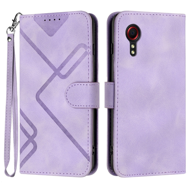 Line Pattern Skin Feel Leather Phone Case