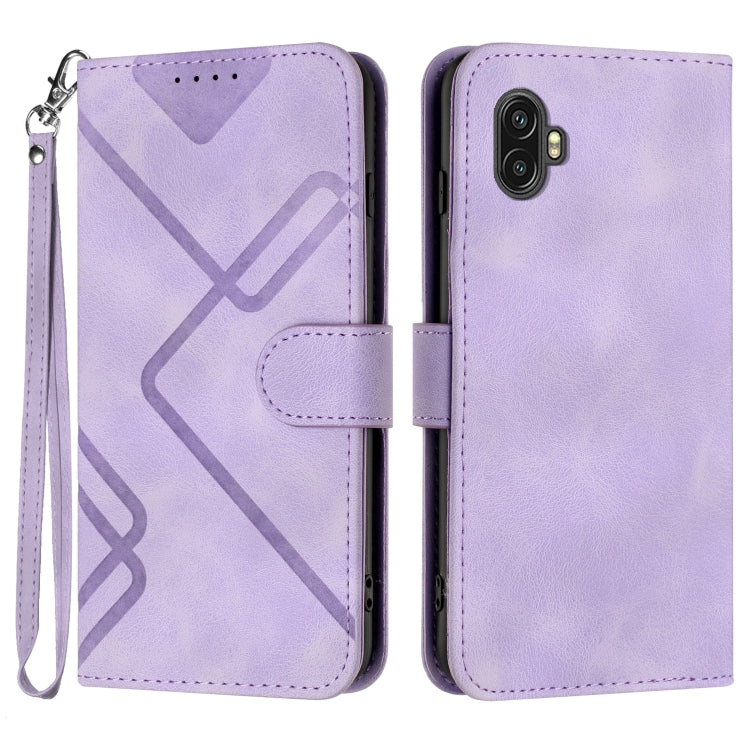 Line Pattern Skin Feel Leather Phone Case