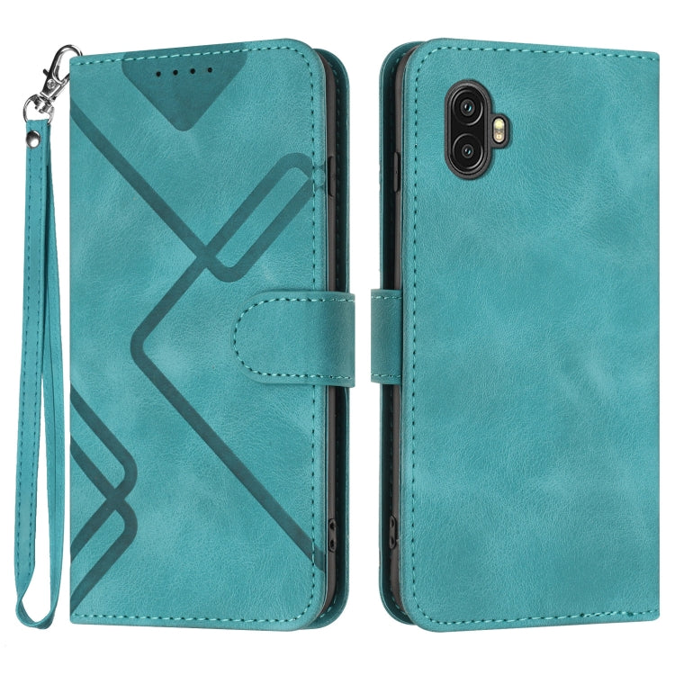 Line Pattern Skin Feel Leather Phone Case