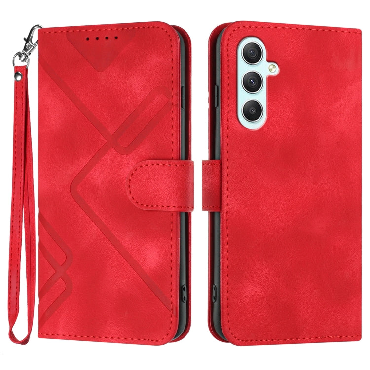 Line Pattern Skin Feel Leather Phone Case