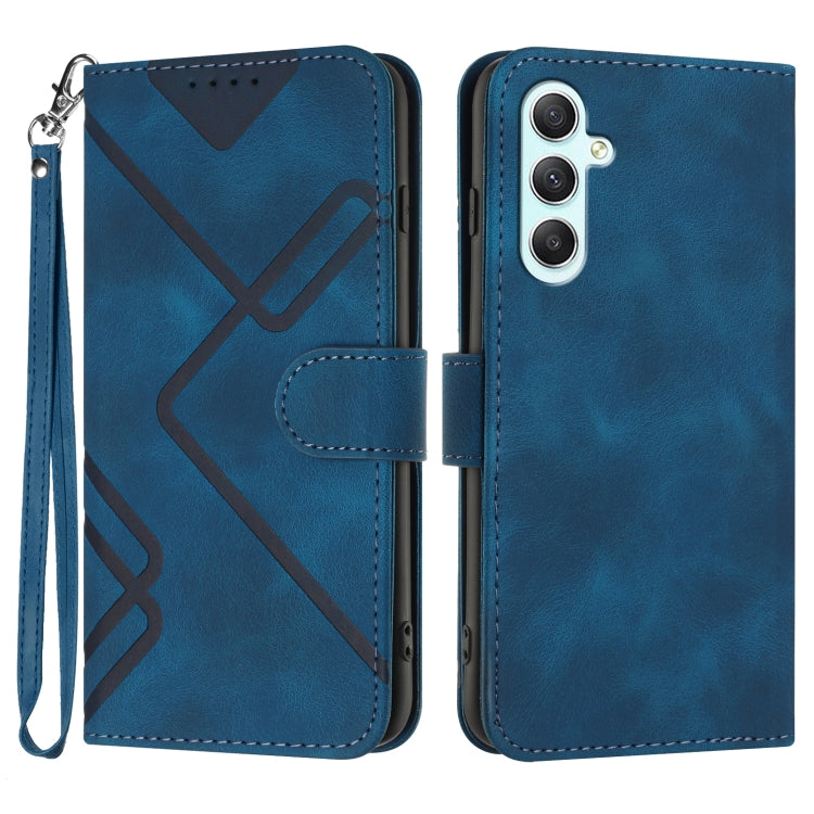 Line Pattern Skin Feel Leather Phone Case