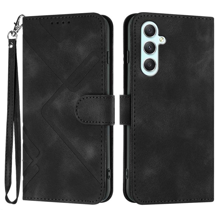 Line Pattern Skin Feel Leather Phone Case