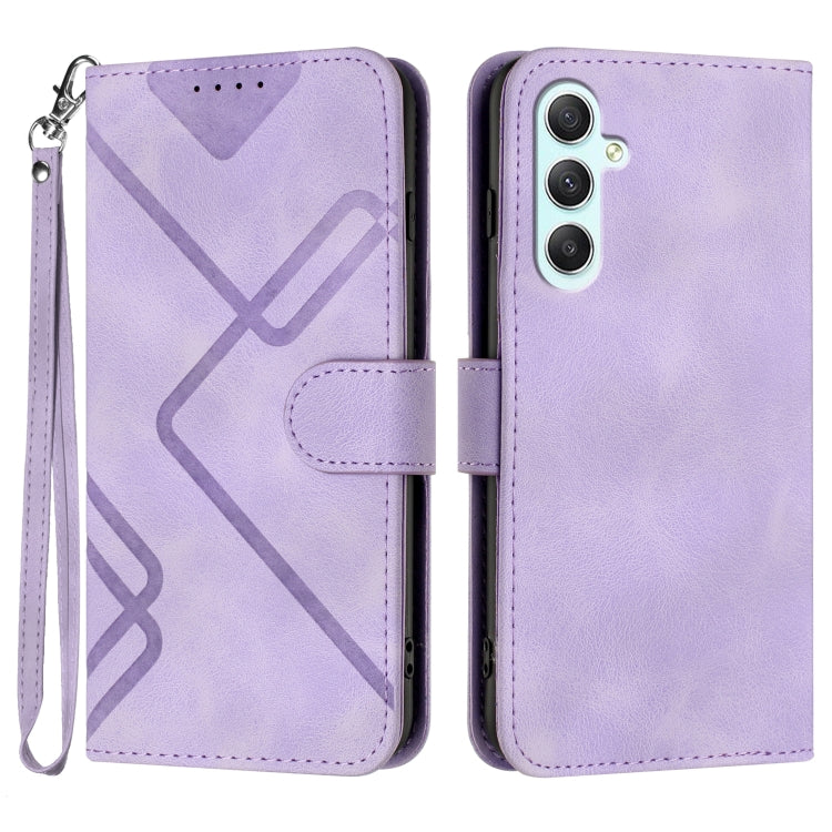 Line Pattern Skin Feel Leather Phone Case