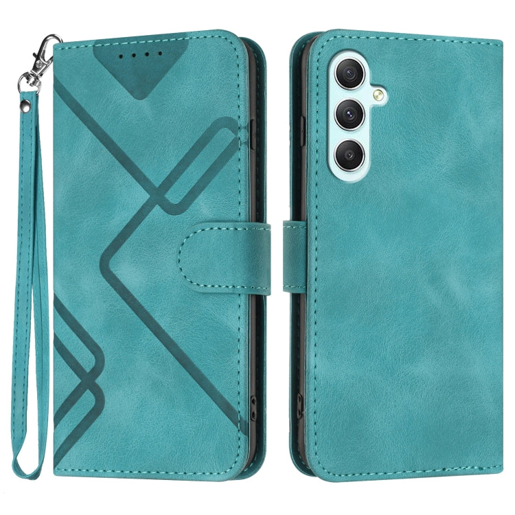 Line Pattern Skin Feel Leather Phone Case