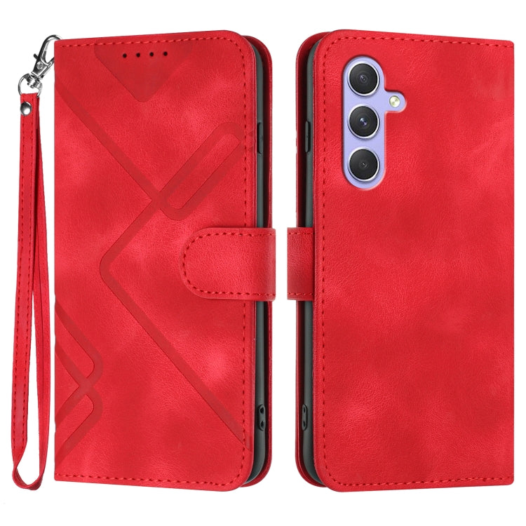 Line Pattern Skin Feel Leather Phone Case