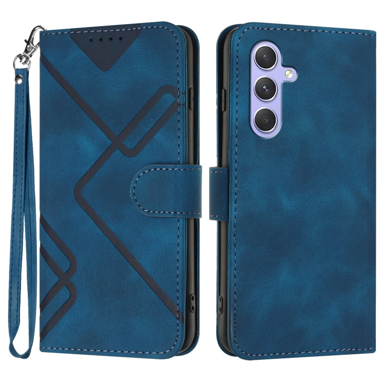 Line Pattern Skin Feel Leather Phone Case
