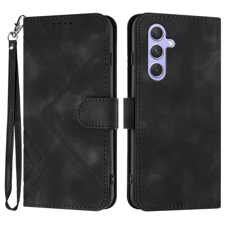 Line Pattern Skin Feel Leather Phone Case