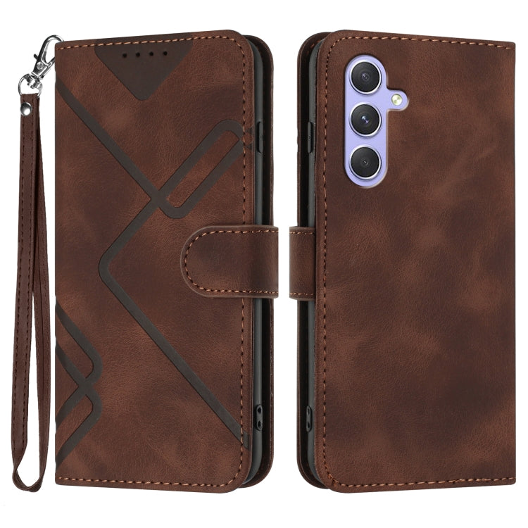 Line Pattern Skin Feel Leather Phone Case