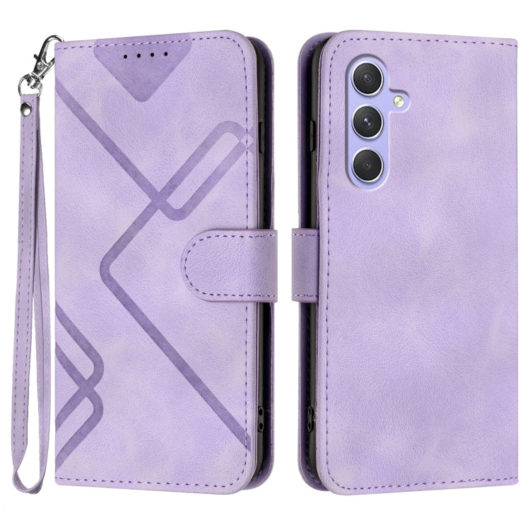 Line Pattern Skin Feel Leather Phone Case