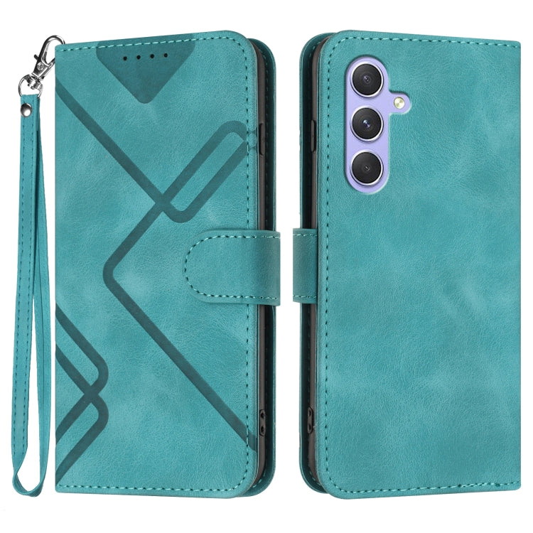 Line Pattern Skin Feel Leather Phone Case