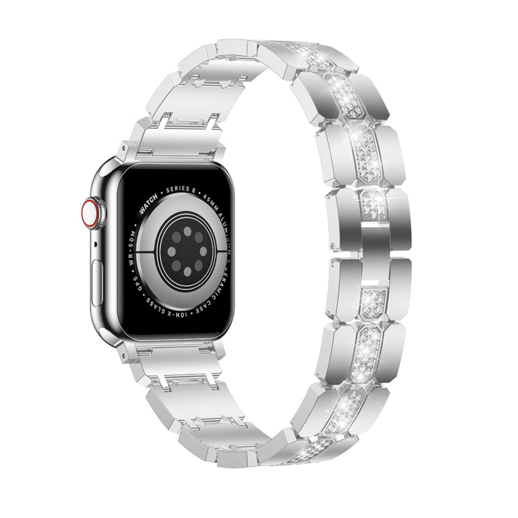 Diamond Metal Watch Band, For Apple Watch SE 2022 44mm, For Apple Watch 7 41mm, For Apple Watch 7 45mm, For Apple Watch SE 40mm