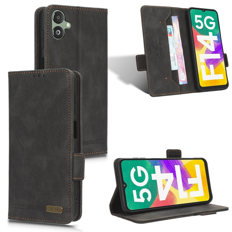 Magnetic Clasp Leather Phone Case, For Samsung Galaxy M34 5G, For Samsung Galaxy A25 5G, For Samsung Galaxy F14, For Samsung Galaxy A05