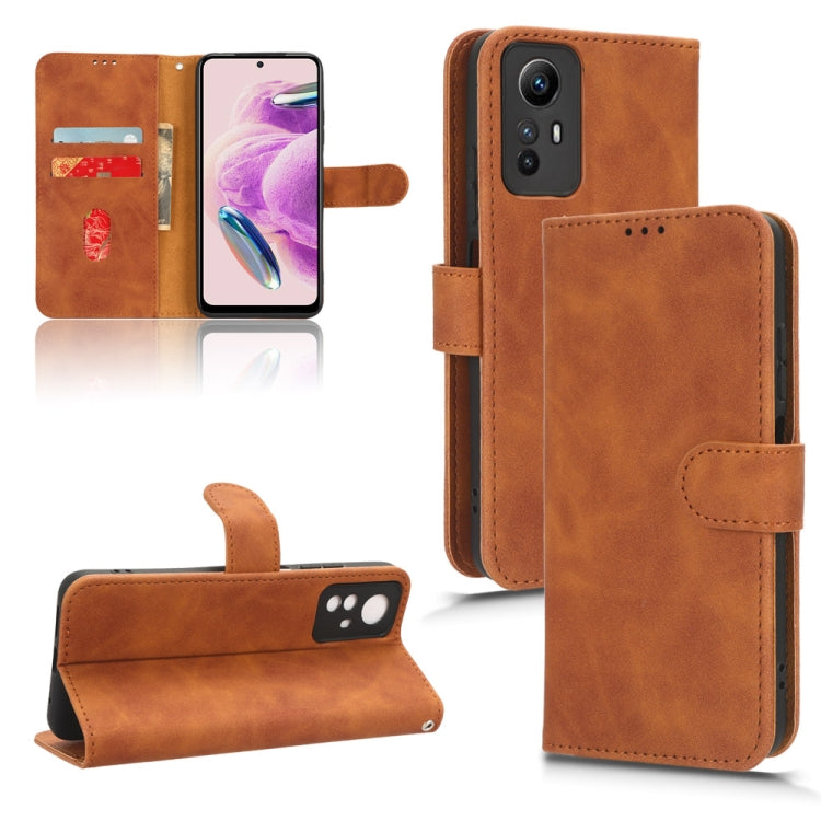 Skin Feel Magnetic Flip Leather Phone Case, For Xiaomi Redmi Note 12S 4G