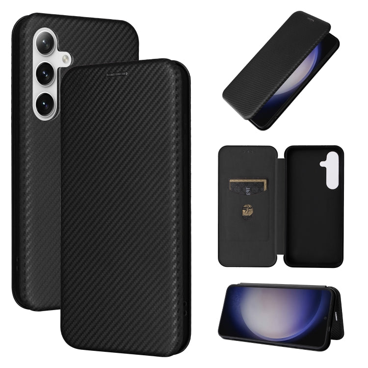 Carbon Fiber Texture Flip Leather Phone Case, For Samsung Galaxy S24 5G, For Samsung Galaxy A05s, For Samsung Galaxy A35 5G, For Samsung Galaxy S24 Ultra 5G