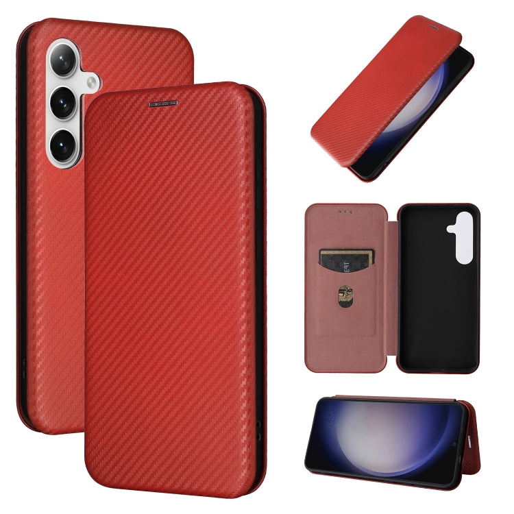 Carbon Fiber Texture Flip Leather Phone Case, For Samsung Galaxy S24 5G, For Samsung Galaxy A05s, For Samsung Galaxy A35 5G, For Samsung Galaxy S24 Ultra 5G