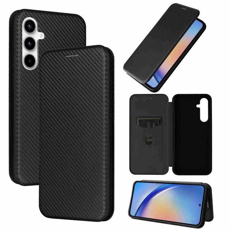 Carbon Fiber Texture Flip Leather Phone Case, For Samsung Galaxy S24 5G, For Samsung Galaxy A05s, For Samsung Galaxy A35 5G, For Samsung Galaxy S24 Ultra 5G