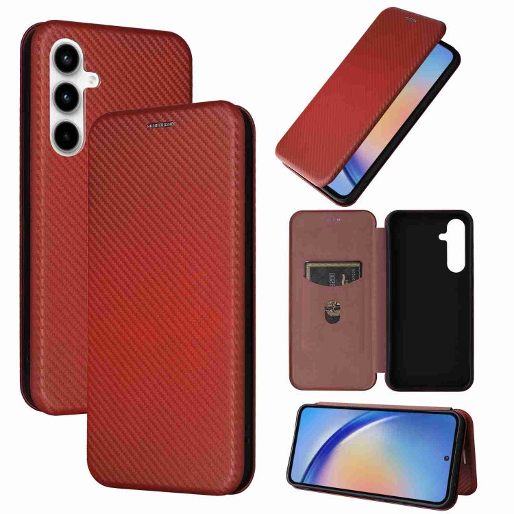 Carbon Fiber Texture Flip Leather Phone Case, For Samsung Galaxy S24 5G, For Samsung Galaxy A05s, For Samsung Galaxy A35 5G, For Samsung Galaxy S24 Ultra 5G