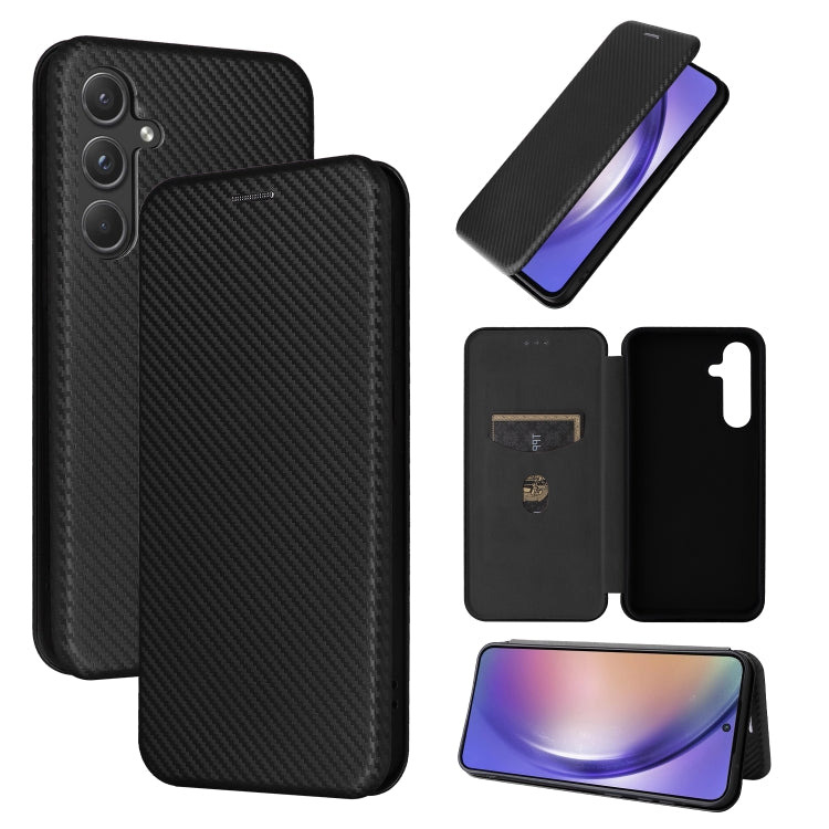 Carbon Fiber Texture Flip Leather Phone Case, For Samsung Galaxy A55 5G, For Samsung Galaxy S24+ 5G, For Samsung Galaxy A05, For Samsung Galaxy M54 5G
