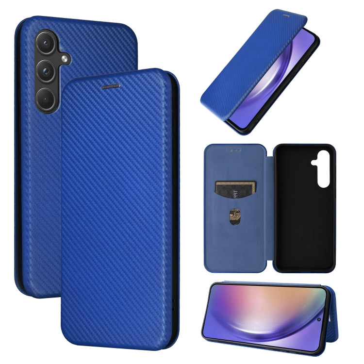 Carbon Fiber Texture Flip Leather Phone Case, For Samsung Galaxy A55 5G, For Samsung Galaxy S24+ 5G, For Samsung Galaxy A05, For Samsung Galaxy M54 5G