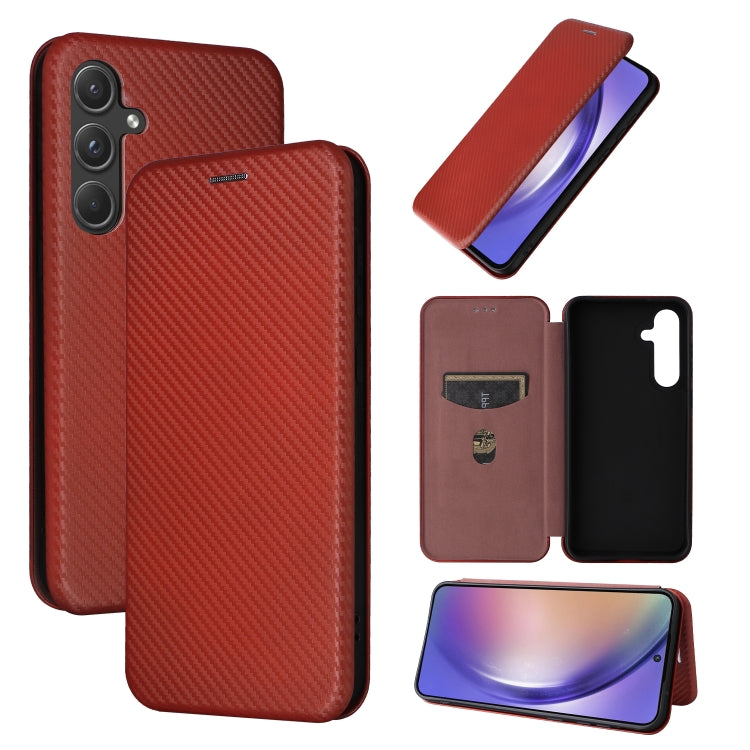 Carbon Fiber Texture Flip Leather Phone Case, For Samsung Galaxy A55 5G, For Samsung Galaxy S24+ 5G, For Samsung Galaxy A05, For Samsung Galaxy M54 5G