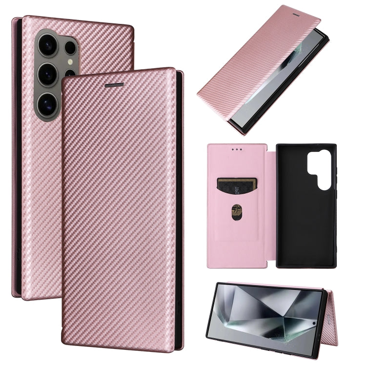 Carbon Fiber Texture Flip Leather Phone Case, For Samsung Galaxy A35 5G, For Samsung Galaxy S24 5G, For Samsung Galaxy A05s, For Samsung Galaxy S24 Ultra 5G