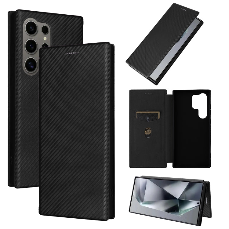 Carbon Fiber Texture Flip Leather Phone Case, For Samsung Galaxy S24 5G, For Samsung Galaxy A05s, For Samsung Galaxy A35 5G, For Samsung Galaxy S24 Ultra 5G