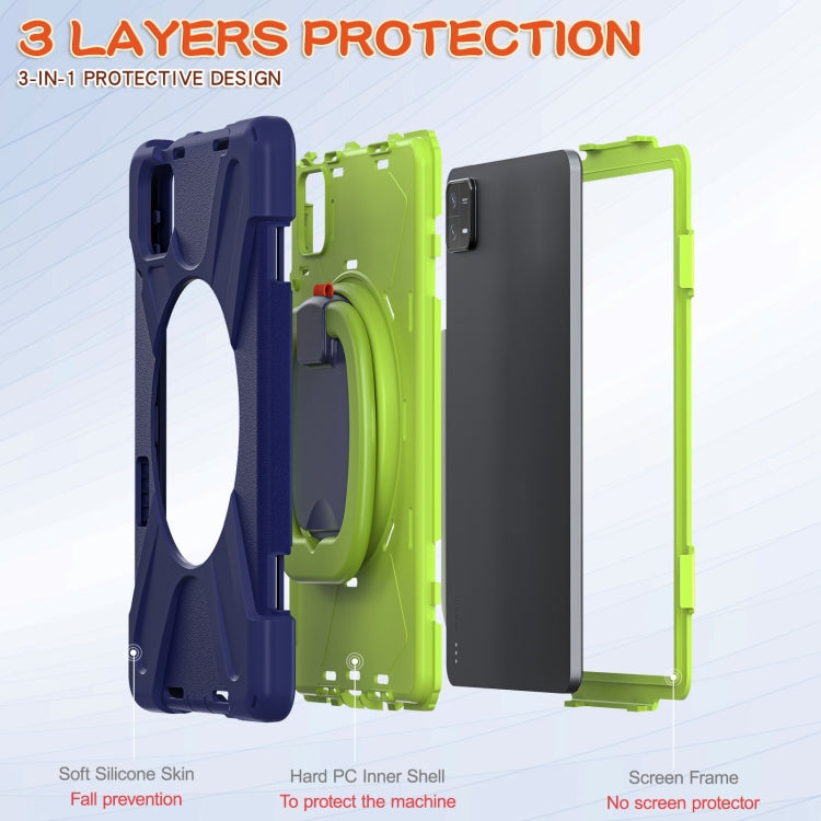 Silicone Hybrid PC Tablet Case with Holder & Shoulder Strap, For Xiaomi Pad 6 / 6 Pro