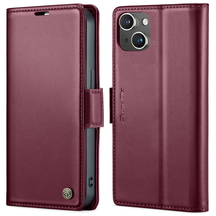 CaseMe 023 Butterfly Buckle Litchi Texture RFID Anti-theft Leather Phone Case, For iPhone 15 Pro Max, For iPhone 14, For iPhone 15 Pro, For iPhone 14 Plus