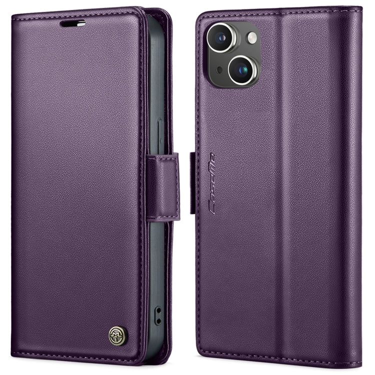 CaseMe 023 Butterfly Buckle Litchi Texture RFID Anti-theft Leather Phone Case, For iPhone 14, For iPhone 15 Pro Max, For iPhone 15 Pro, For iPhone 14 Plus