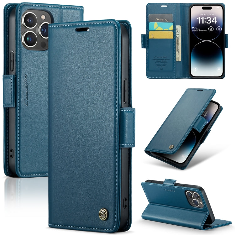 CaseMe 023 Butterfly Buckle Litchi Texture RFID Anti-theft Leather Phone Case, For iPhone 15 Plus, For iPhone 14 Pro, For iPhone 15, For iPhone 14 Pro Max