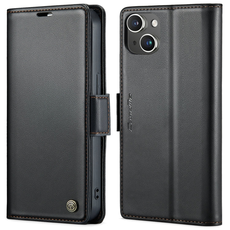 CaseMe 023 Butterfly Buckle Litchi Texture RFID Anti-theft Leather Phone Case, For iPhone 15 Plus, For iPhone 14 Pro, For iPhone 15, For iPhone 14 Pro Max