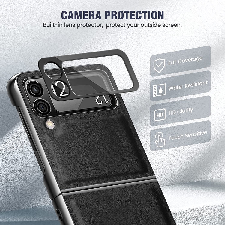 Coque antichoc en polycarbonate avec housse, série Retro Thinking, pour Samsung Galaxy Z Flip4 et Samsung Galaxy Z Fold4