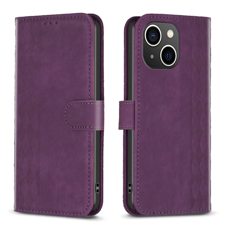 Plaid Embossed Leather Phone Case