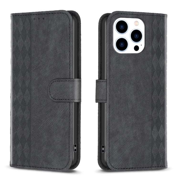 Plaid Embossed Leather Phone Case