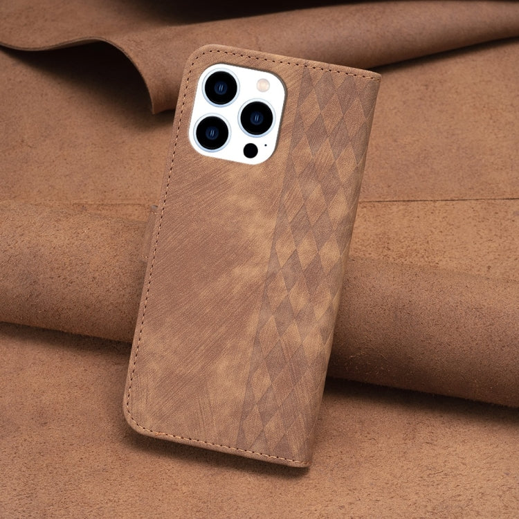 Plaid Embossed Leather Phone Case, For iPhone 14 Pro Max, For iPhone 13, For iPhone 13 Pro, For iPhone 15 Pro