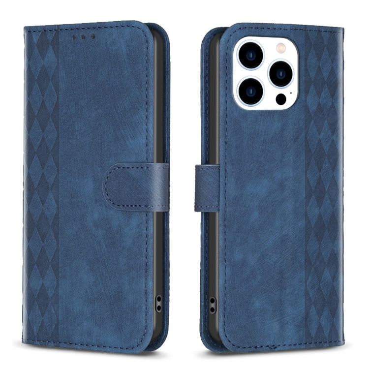 Plaid Embossed Leather Phone Case
