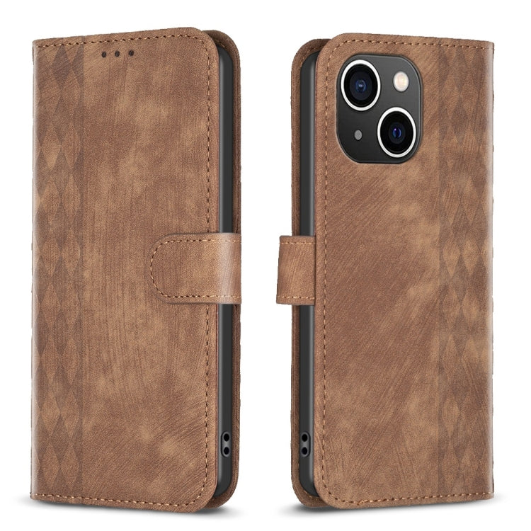 Plaid Embossed Leather Phone Case, For iPhone 14 Pro Max, For iPhone 13, For iPhone 13 Pro, For iPhone 15 Pro