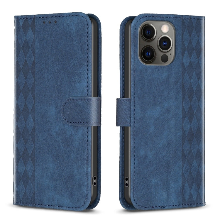 Plaid Embossed Leather Phone Case