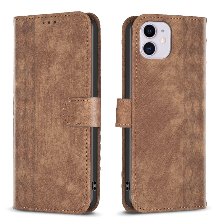 Plaid Embossed Leather Phone Case