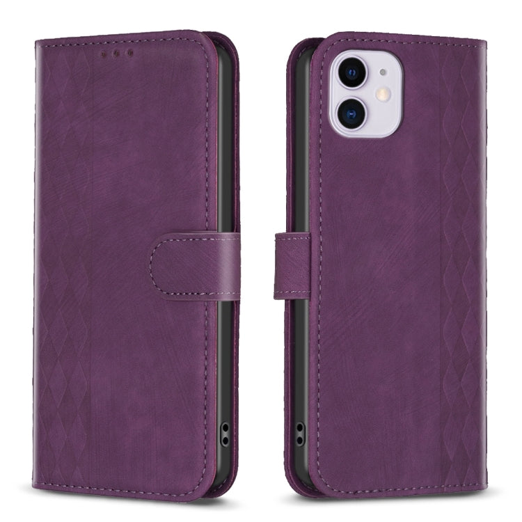Plaid Embossed Leather Phone Case