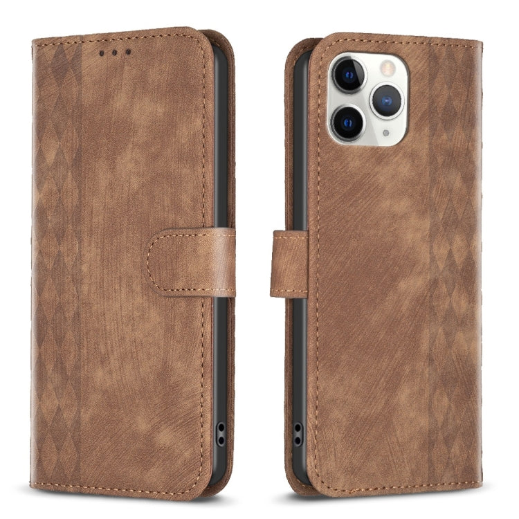 Plaid Embossed Leather Phone Case
