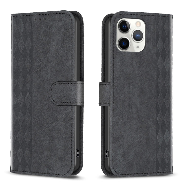 Plaid Embossed Leather Phone Case, For iPhone 15 Plus, For iPhone 11 Pro, For iPhone 11 Pro Max, For iPhone X / XS