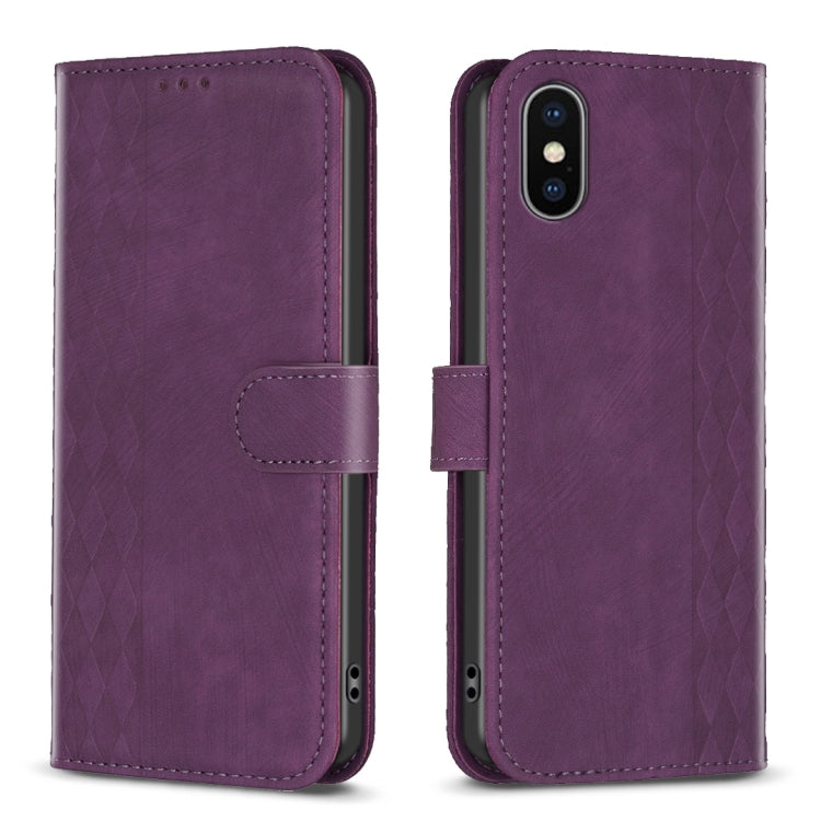 Plaid Embossed Leather Phone Case