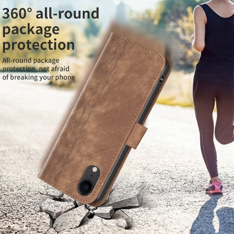 Plaid Embossed Leather Phone Case