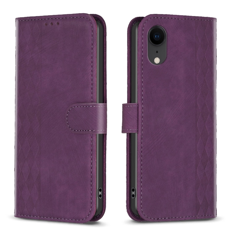 Plaid Embossed Leather Phone Case