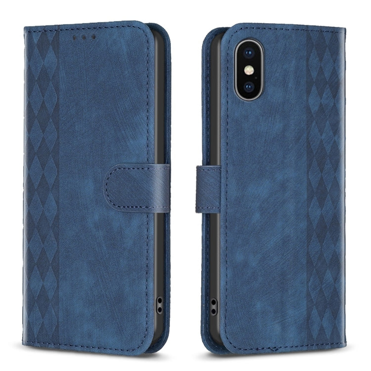 Plaid Embossed Leather Phone Case