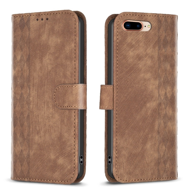 Plaid Embossed Leather Phone Case